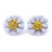 Bloemen oorbellen met vegulde bolletjes