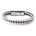 Leren heren armband, met zwart-wit patroon