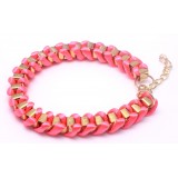 Armband met roze satijnkoord