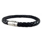 Leren armband met staal