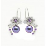 Waterfall oorhangers met Amethysten
